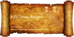 Kálnay Kozma névjegykártya